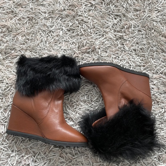 Taryn Rose Massima Fur Leather Boots Sz 8US❤️ - Picture 2 of 16